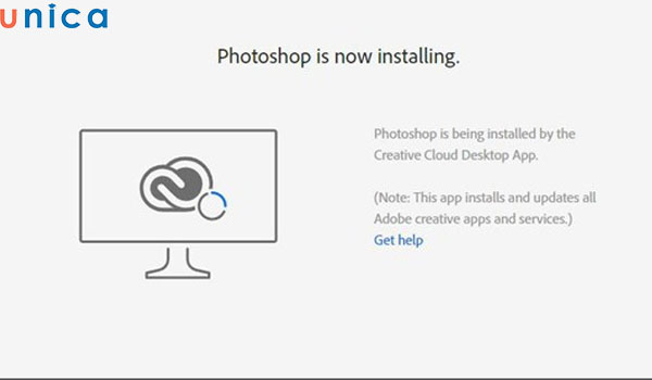 Bản cài đặt Photoshop được tự động tải về