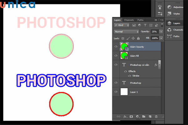 Tác dụng nổi bật của Opacity trong Photoshop