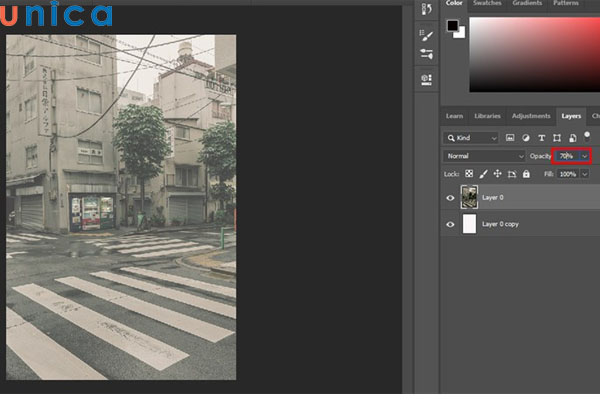 Điều chỉnh Opacity cho bức ảnh