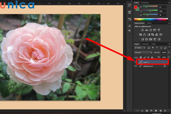 Tạo layer mới trước khi đổi màu