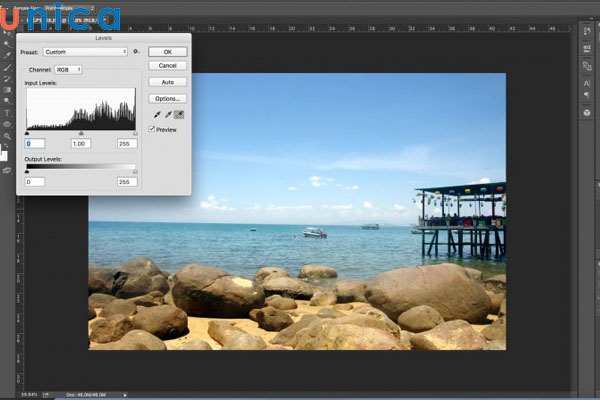 Kết quả chỉnh màu bằng công cụ Levels