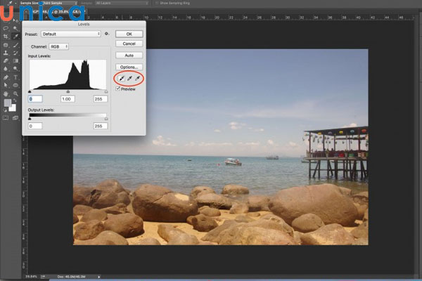 Điều chỉnh màu sắc bằng công cụ Levels
