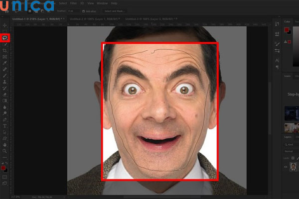 Chọn vùng khuôn mặt cần cắt