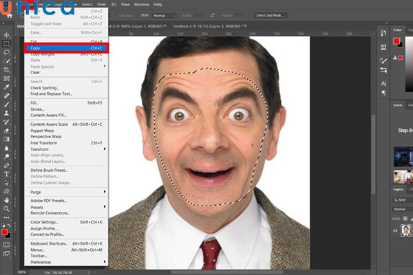 Copy vùng mặt đã khoanh