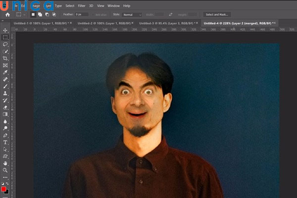 Kết quả ghép mặt trong Photoshop