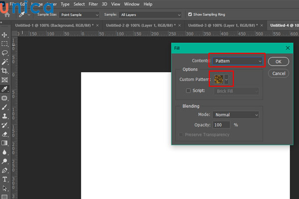 Điều chỉnh các thay đổi tại Fill