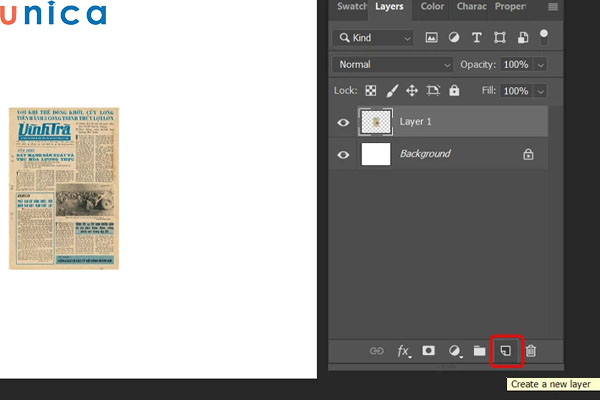 Chọn Create a new layer