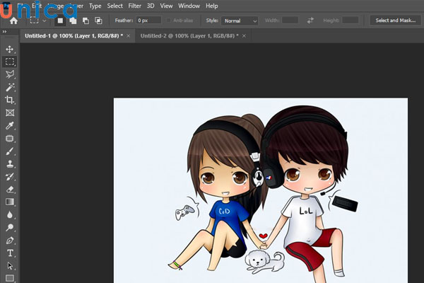 Chọn ảnh để thực hiện đảo ngược vùng chọn