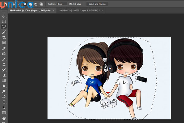 Công cụ vẽ Polygonal Lasso Tool