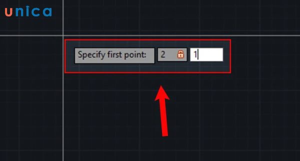 Nhập số còn lại để hoàn thành việc nhập tọa độ trong cad