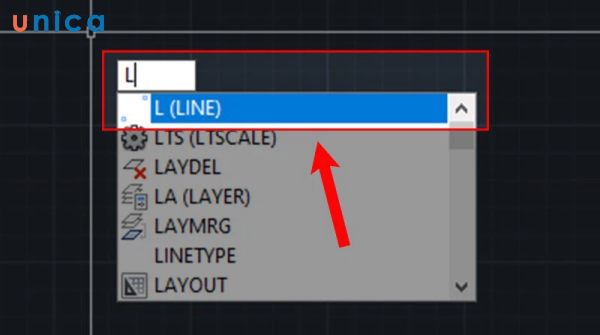 Nhập lệnh tắt L và nhấn Enter để hiển thị lệnh Line
