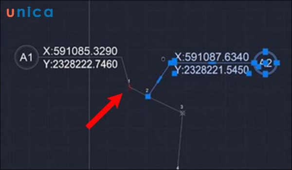 Kết quả sau khi nhập tọa độ trong Cad với hệ tọa độ tương đối