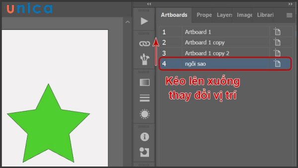 Kéo lên xuống để thay đổi vị trí