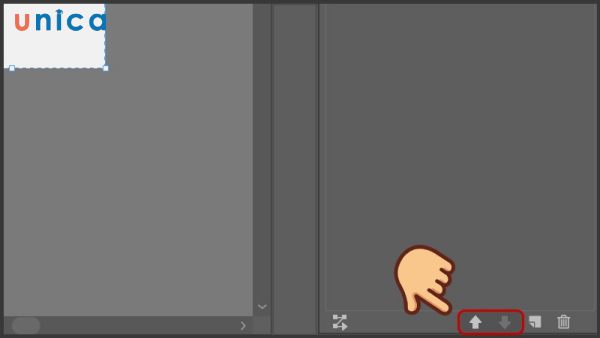 Sử dụng mũi tên lên xuống dưới menu Artboard để di chuyển vị trí của nó