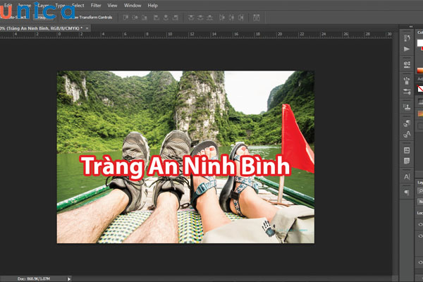 Mẫu tạo viền chữ màu đỏ trong Photoshop