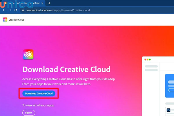 Chọn Download Creative Cloud