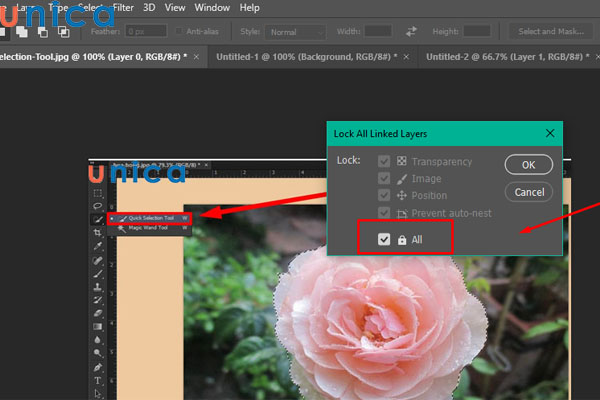 Nhấn All để khoá