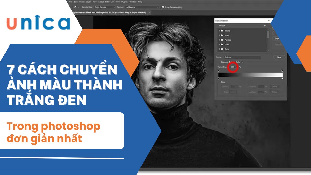 7 cách chuyển ảnh màu thành trắng đen trong photoshop đơn giản nhất