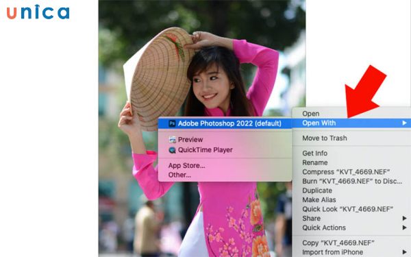 Chọn Open with Photoshop
