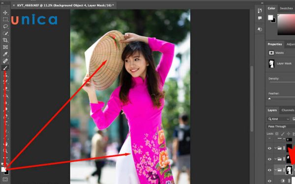 Giảm độ sáng phông nền bằng cách chọn Brightness và Contrast