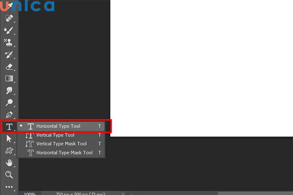 Chọn Horizontal Type Tool