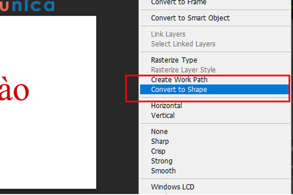 Chọn Convert To Shape