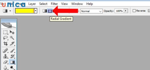 Chọn biểu tượng Radial Gradient