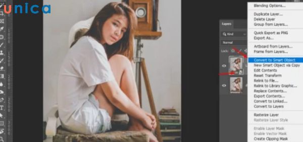 Chọn Convert to Smart Object