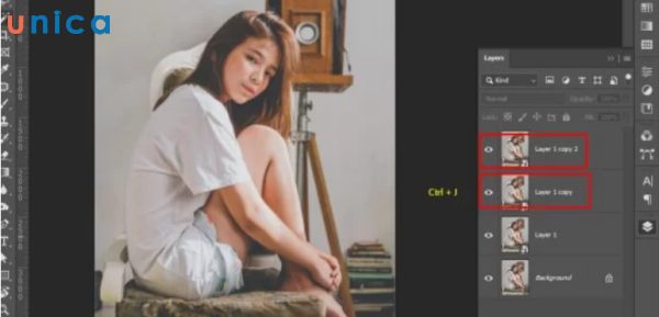 Tạo hai bản sao của lớp Smart Objects