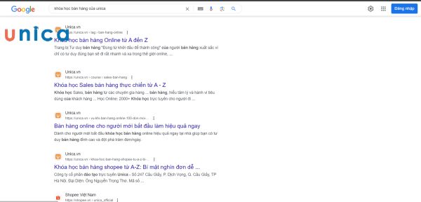 Thẻ title ở trang kết quả tìm kiếm