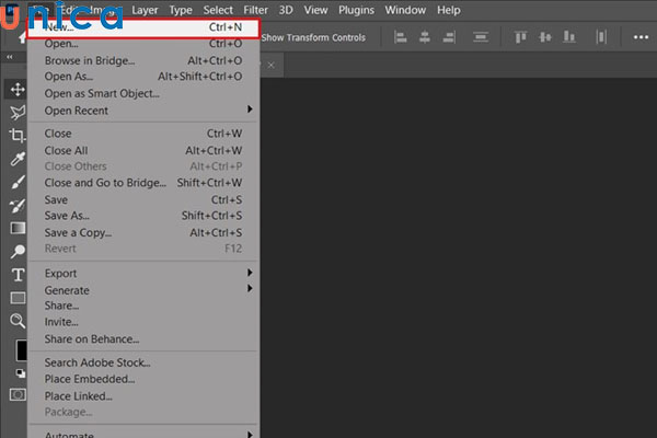 Thao tác mở file mới