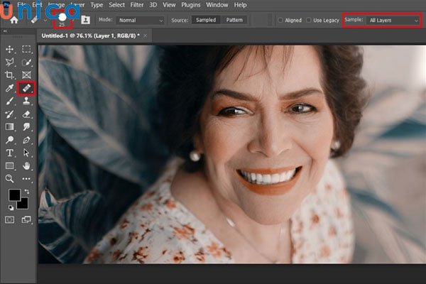 Chọn Healing Brush Tool