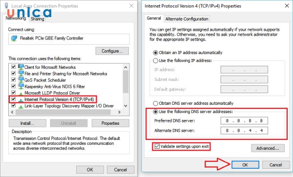 Thay đổi máy chủ DNS