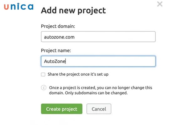 Tạo dự án mới