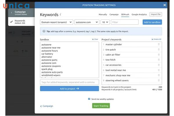 Thêm các từ khóa mà bạn muốn theo dõi