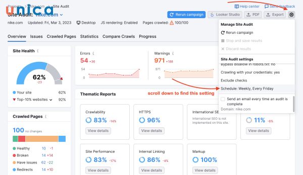 SEMrush Site Audit Tool