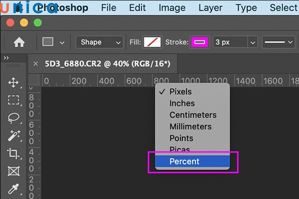 Những đơn vị đo mà phần mềm Photoshop hỗ trợ
