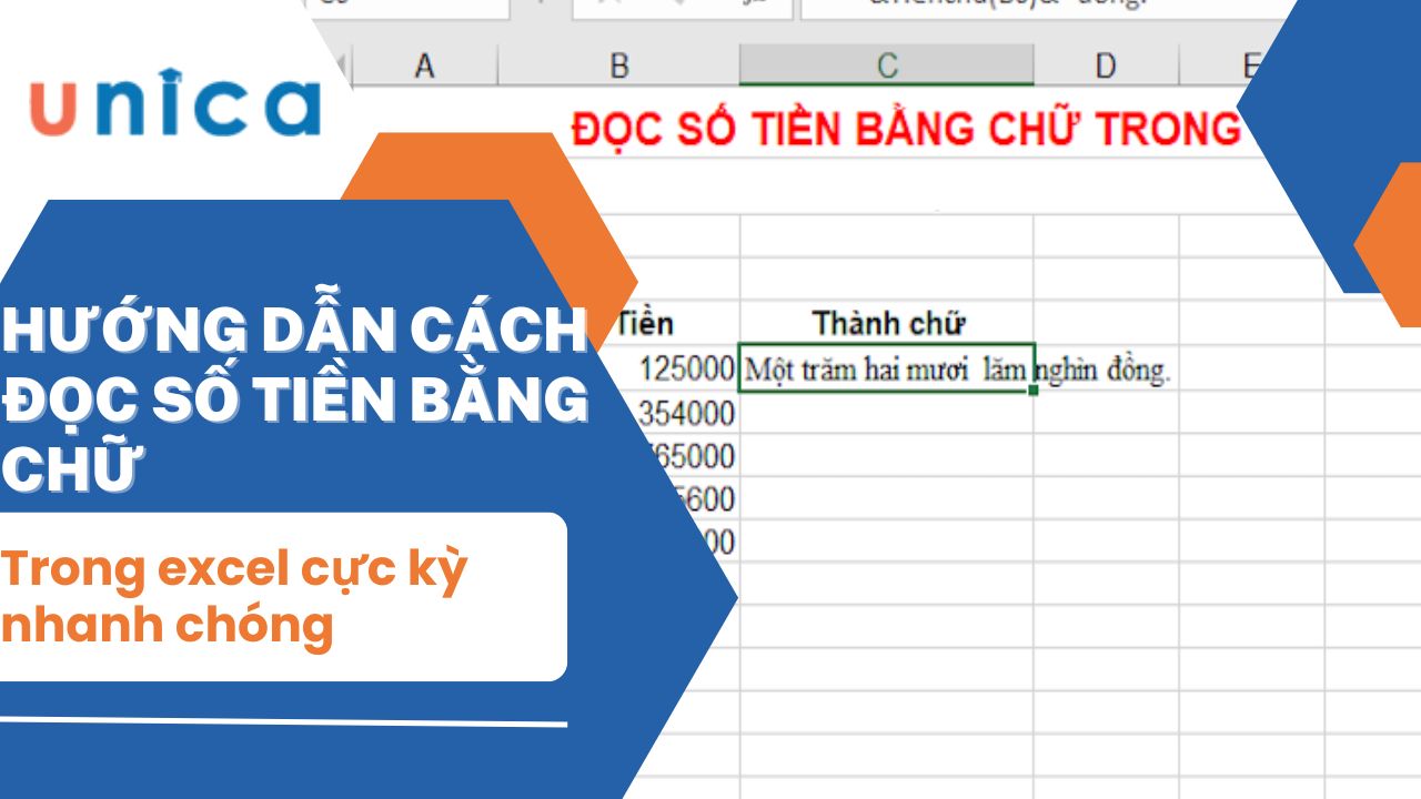 Hướng dẫn cách đọc số tiền bằng chữ trong excel nhanh chóng