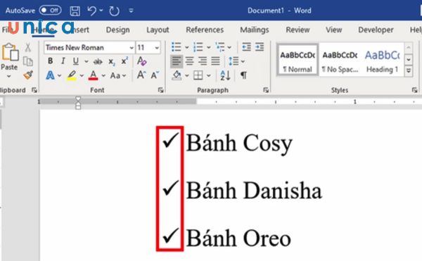 Lưu ý khi sử dụng tính năng chèn dấu tích trong word