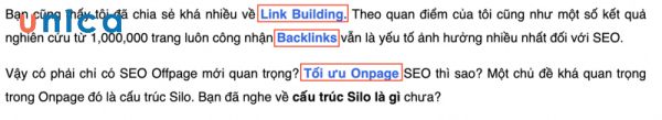 Contextual Internal Link hay còn gọi là liên kết nội dung