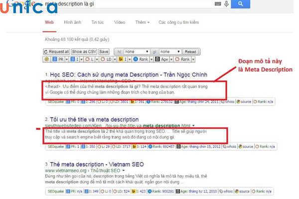 Thẻ Description độ dài khoảng 120 ký tự là tối ưu nhất