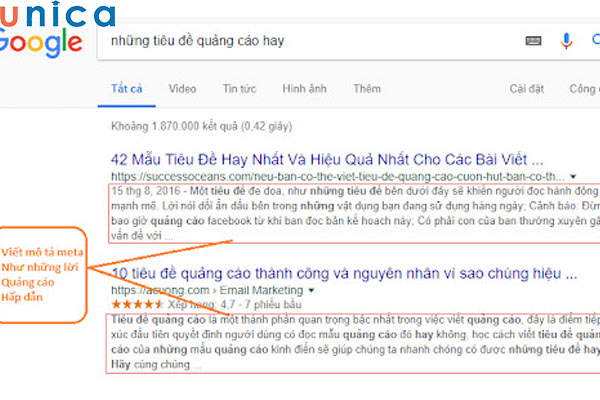 Meta description tuyệt đối không được trùng lặp