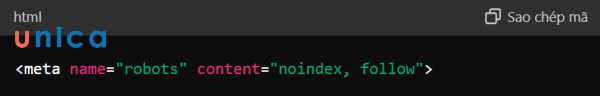 Sử dụng thẻ meta noindex, follow