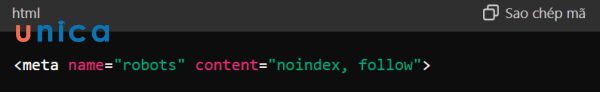 Sử dụng thẻ meta noindex
