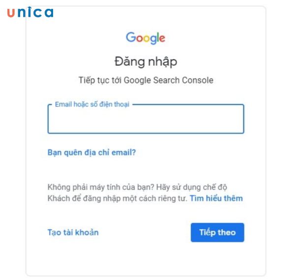 Dùng email để đăng nhập vào công cụ này