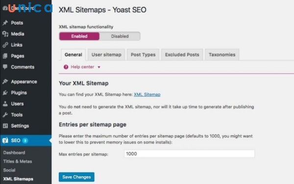 Site map đã được tạo