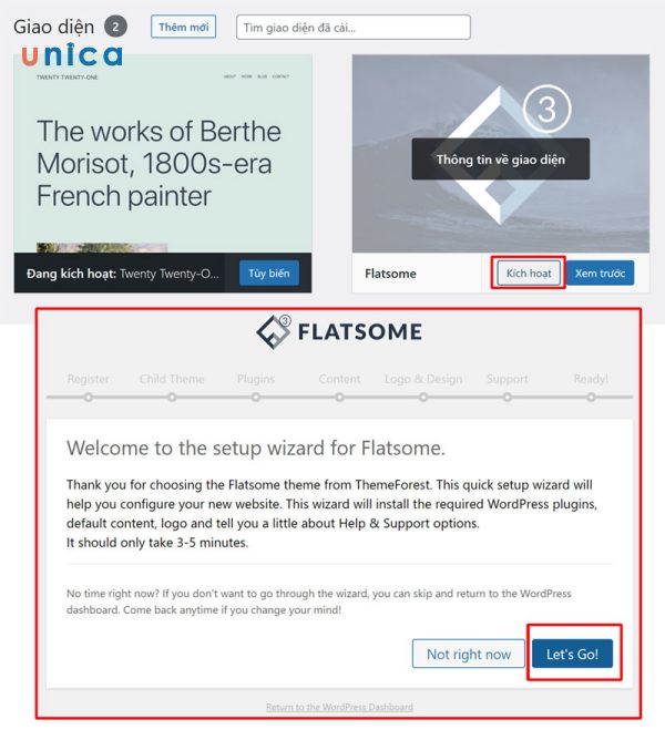 Kích hoạt theme Flatsome