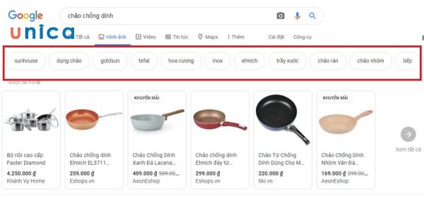 tìm lsi keyword của chảo chống dính