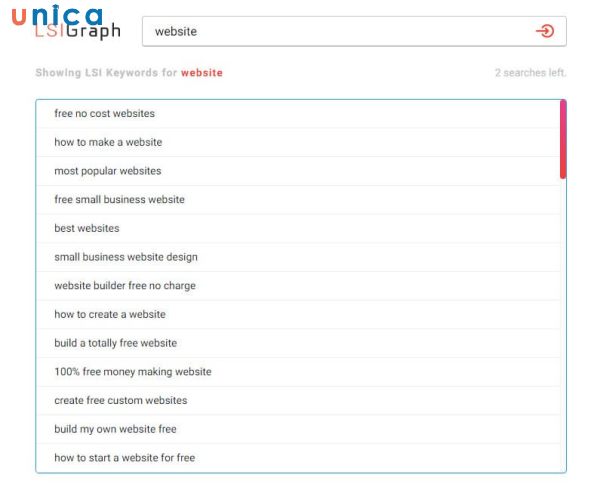 Công cụ LSI Graph cho phép bạn tìm kiếm các từ khóa LSI cho 20 cụm từ tìm kiếm mỗi ngày