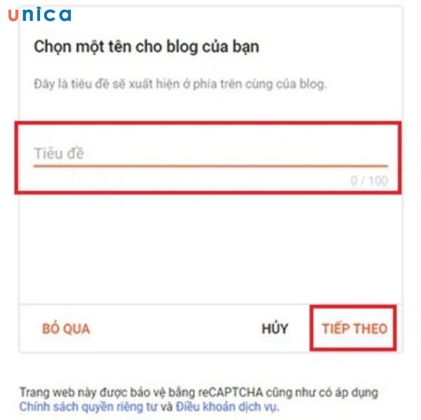 Nhập tên và nhấn tiếp theo